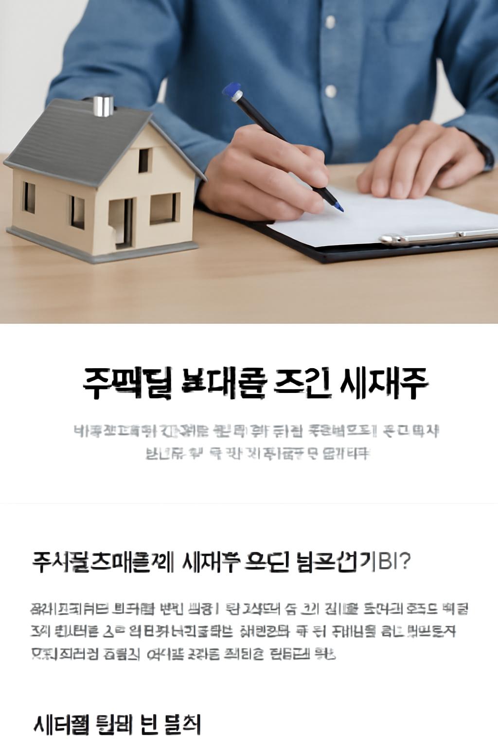 주택담보대출 조건 세대주