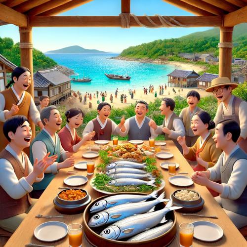 마을의 축제와 고등어의 축복