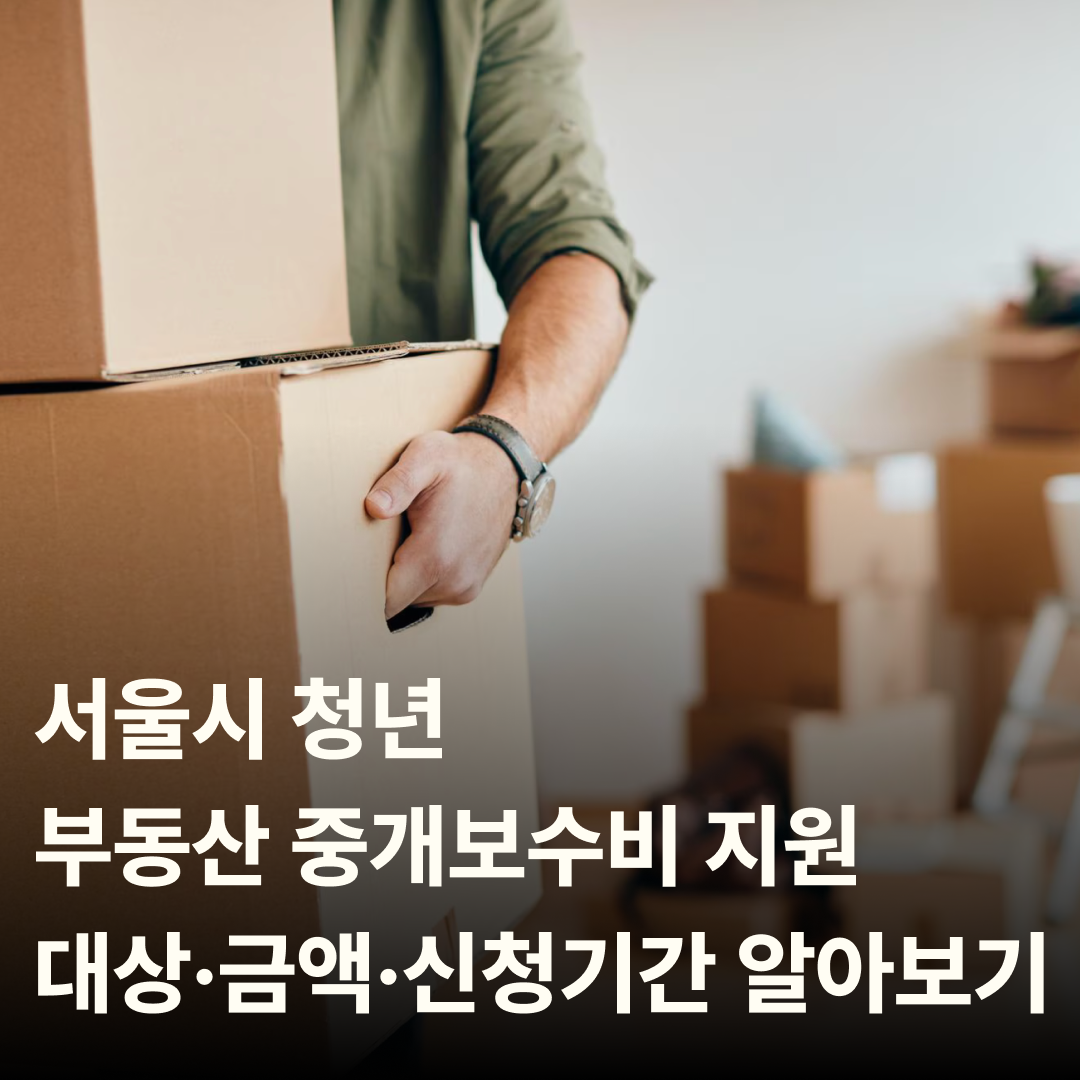 서울시 청년 부동산 중개보수비 지원, 대상·금액·신청기간 알아보기