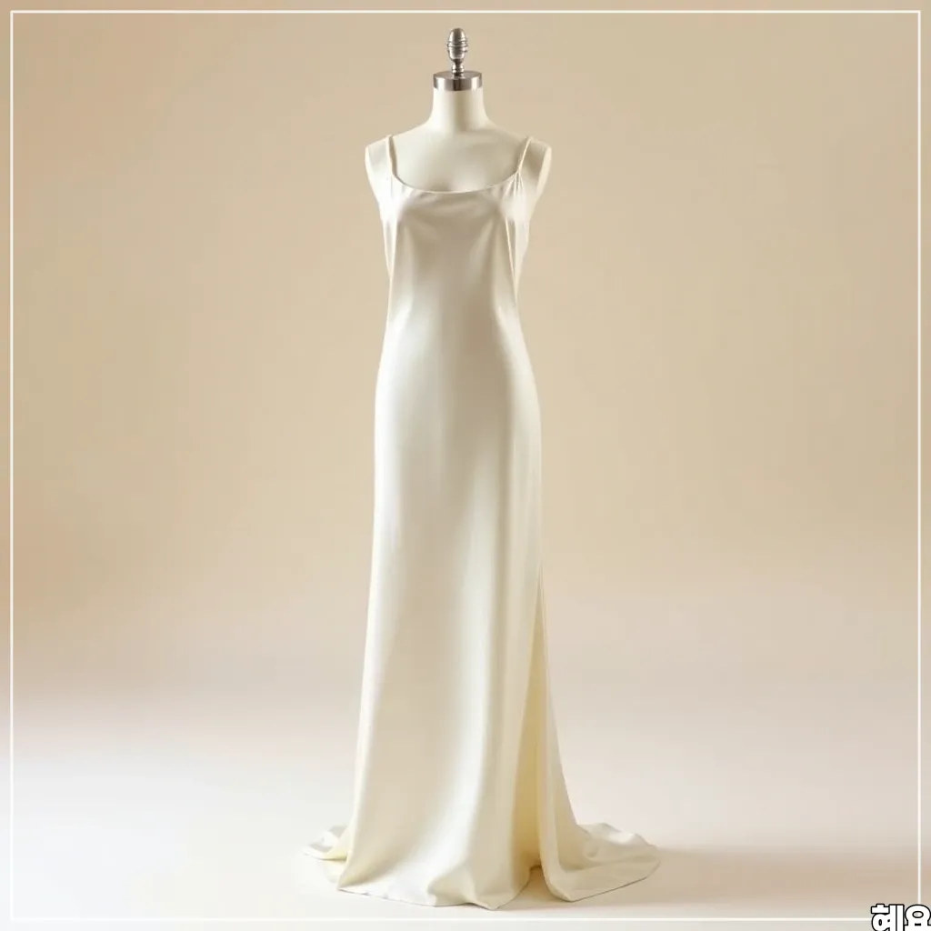 슬립-웨딩-드레스를-입고-있는-마네킹