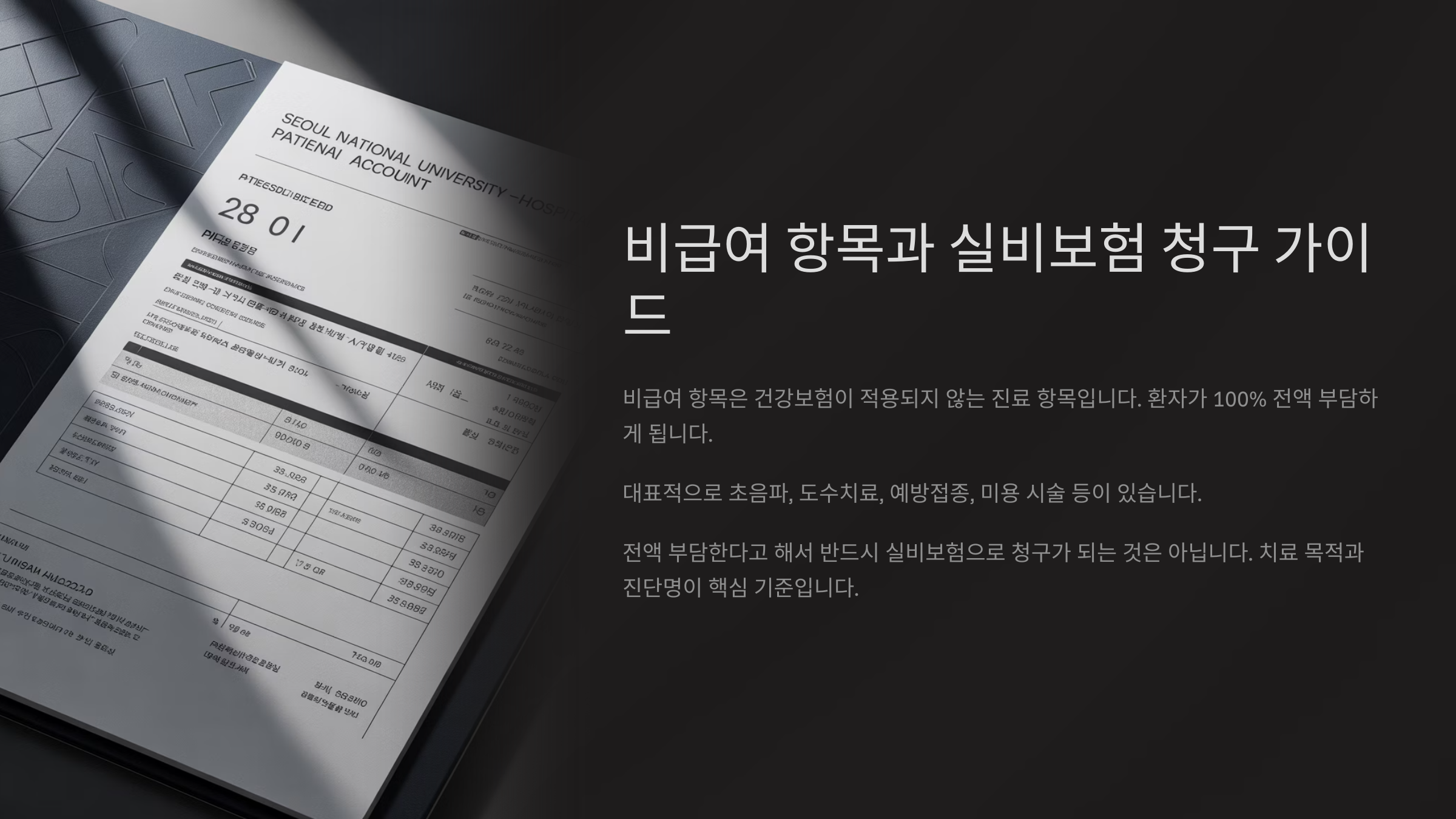 비급여 항목이란 무엇인가요?