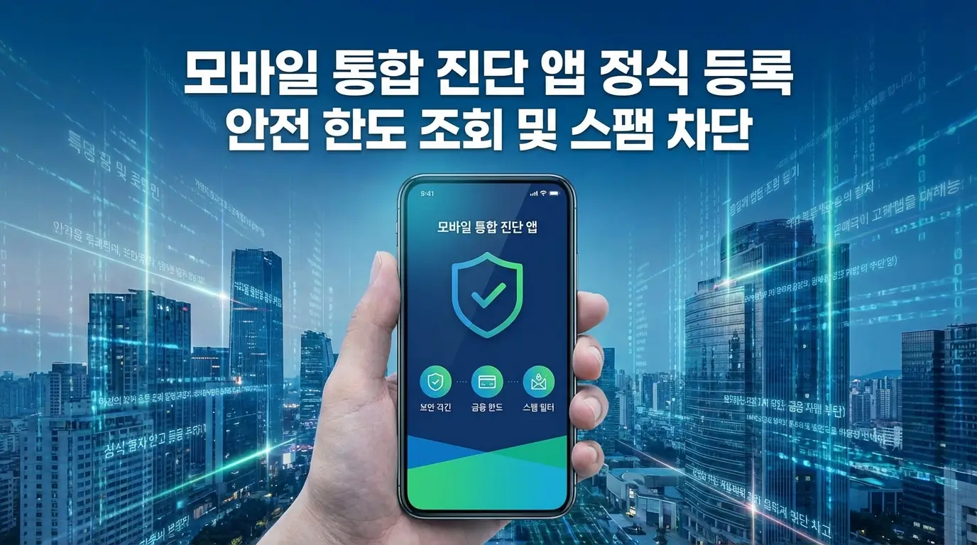 모바일 통합 진단 앱 정식 등록 안전 한도 조회 및 스팸 차단