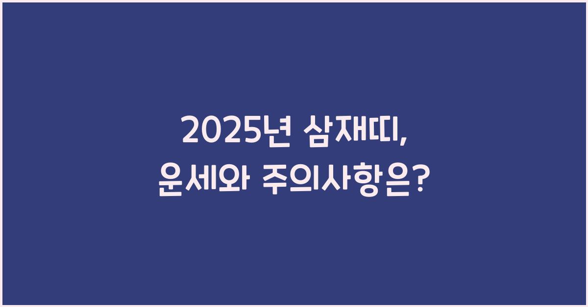2025년 삼재띠
