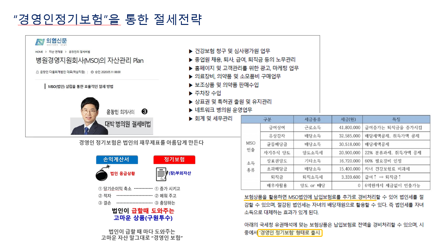 보험을 활용한 법인의 절세 전략_경영인정기보험