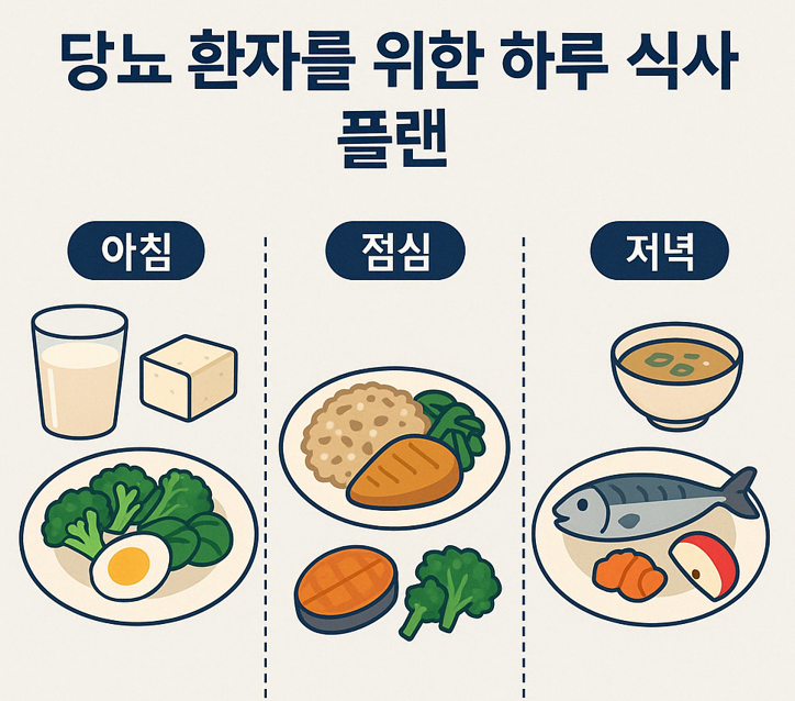 당뇨환자를 위한 하루 식사 플랜 그림