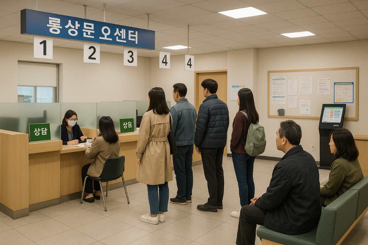 민원센터에서 상담을 기다리는 시민들