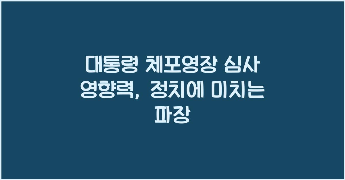 대통령 체포영장 심사 영향력