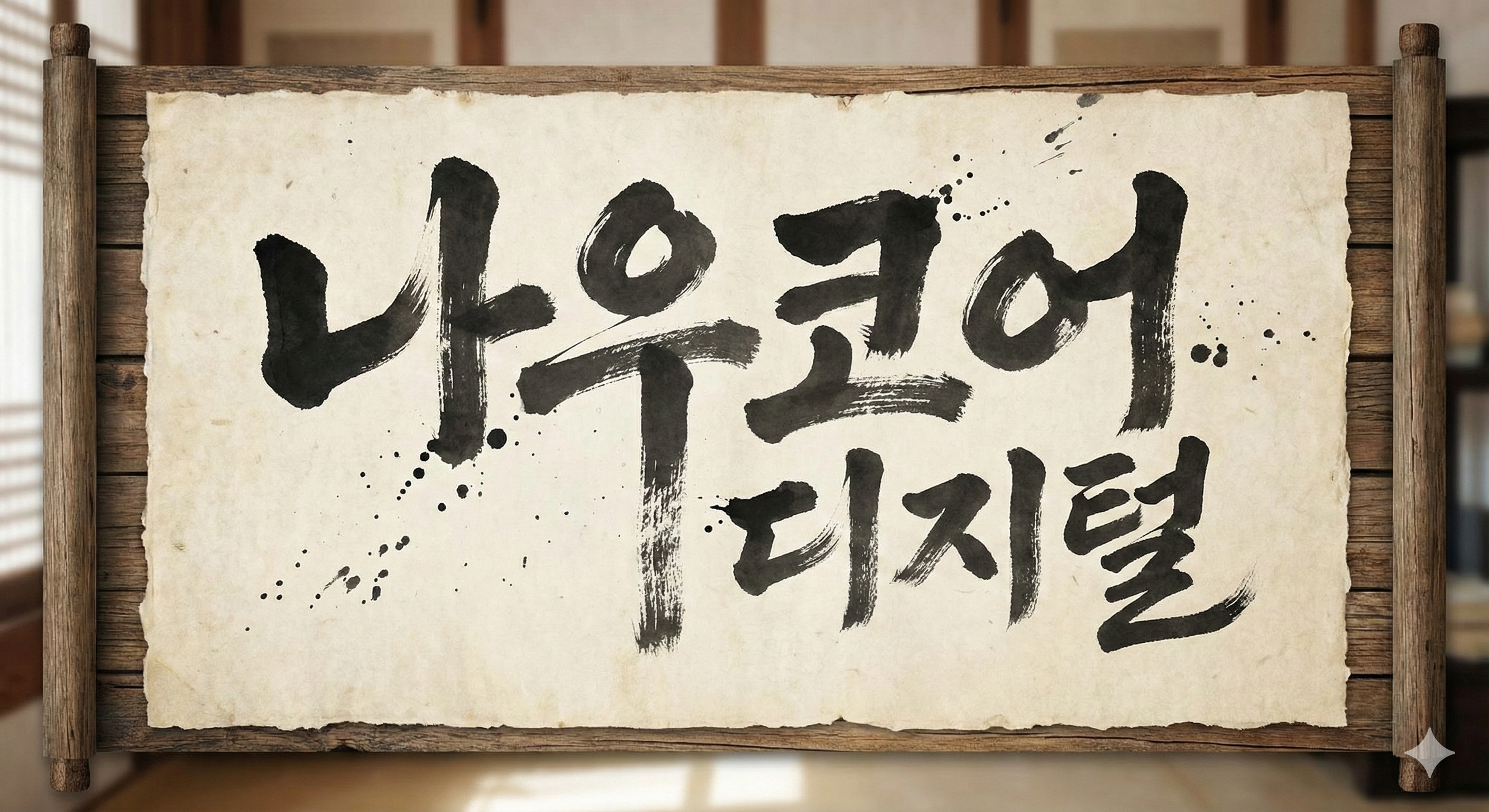 나우코어디지털을 캘리그라피로 생성