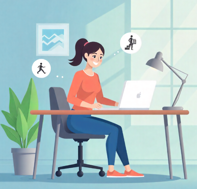 1분 스트레칭 또는 산책및 계단오르기