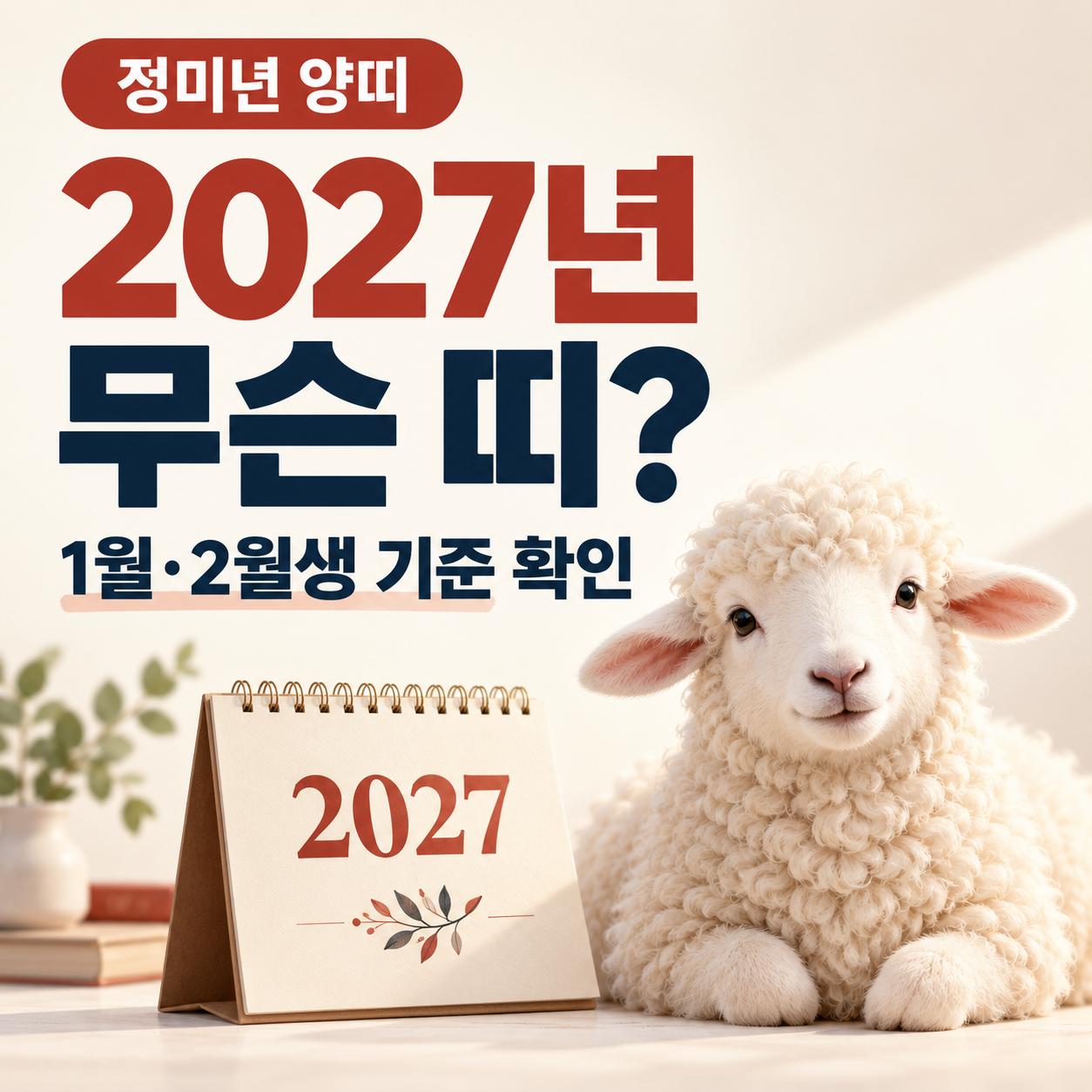 2027년 무슨 띠 정미년 양띠 썸네일