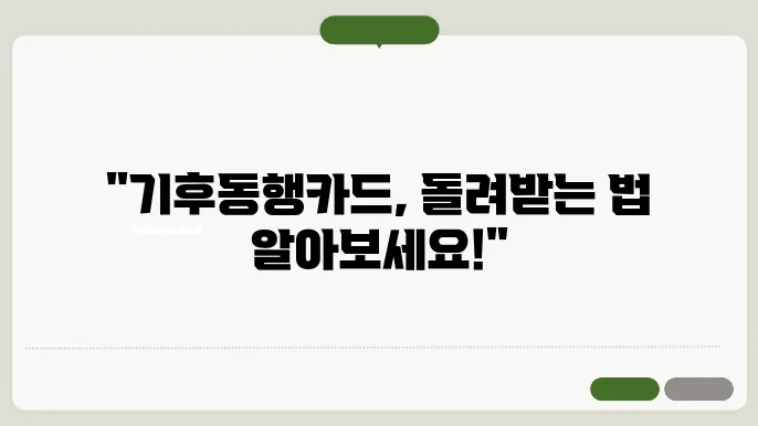 기후동행카드 환급