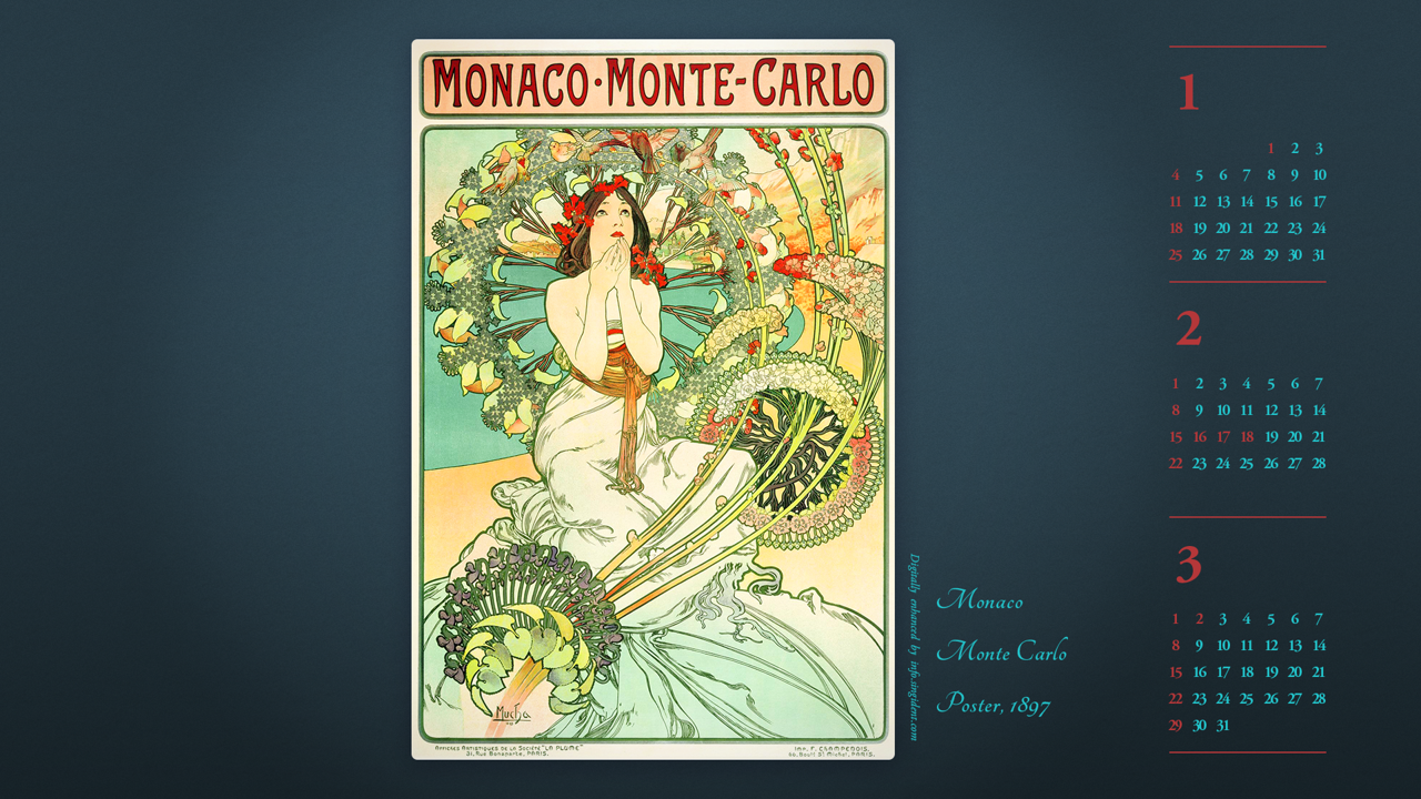 03 모나코 몬테 카를로 포스터 B - 2026년2월 달력배경화면