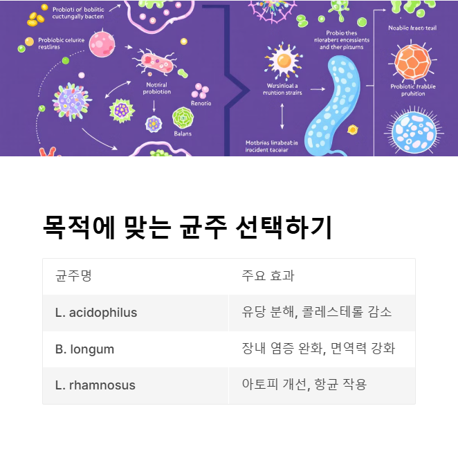 유산균 균주별 효과 비교