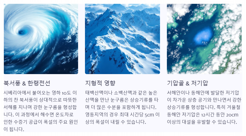 폭설 대설 발생원인