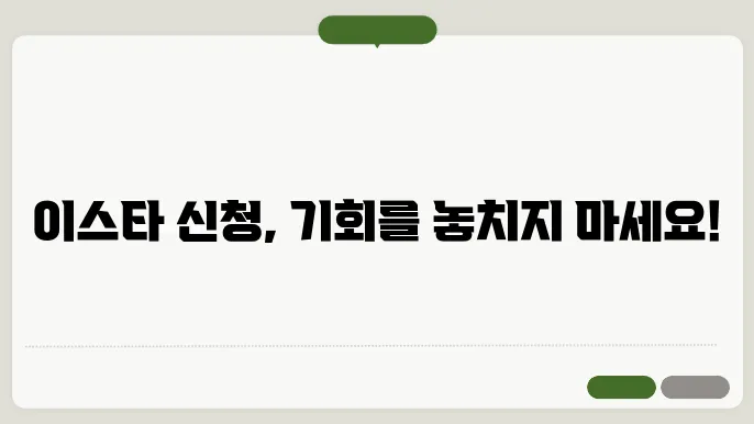 이스타 신청 주의사항