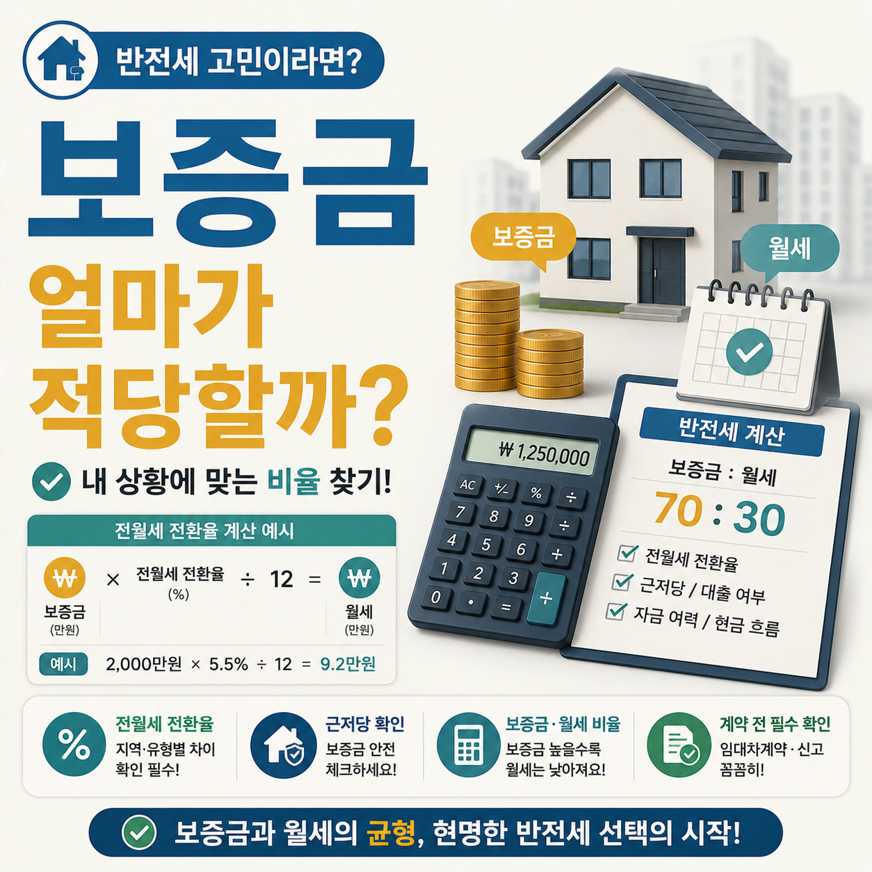 반전세 보증금 비율을 계산하는 이미지