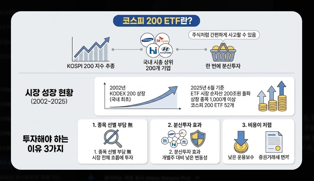 코스피200 ETF 선택 기준 [초보자 필독] KODEX&middot;TIGER&middot;RISE 비교 및 유형별 추천