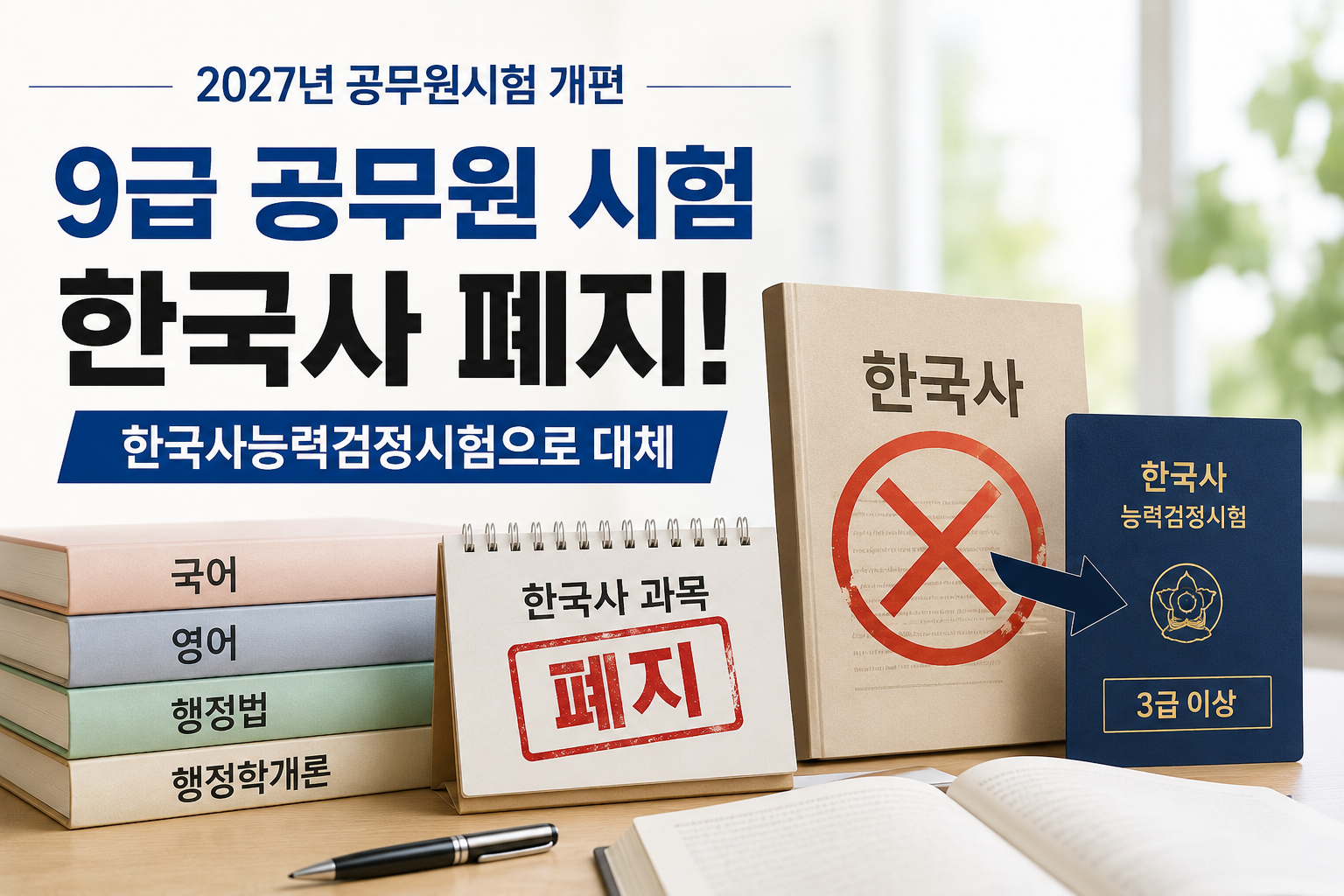 2027년 달라지는 공무원시험 개편 총정리｜9급 한국사 폐지? 무엇이 바뀌는지 한눈에 알아보기