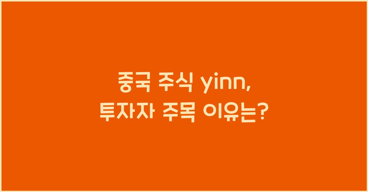 중국 주식 yinn