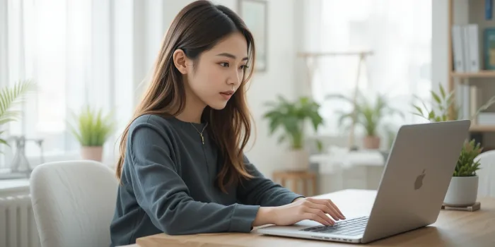 AI 영상 제작 도구를 활용해 노트북으로 콘텐츠를 만드는 장면