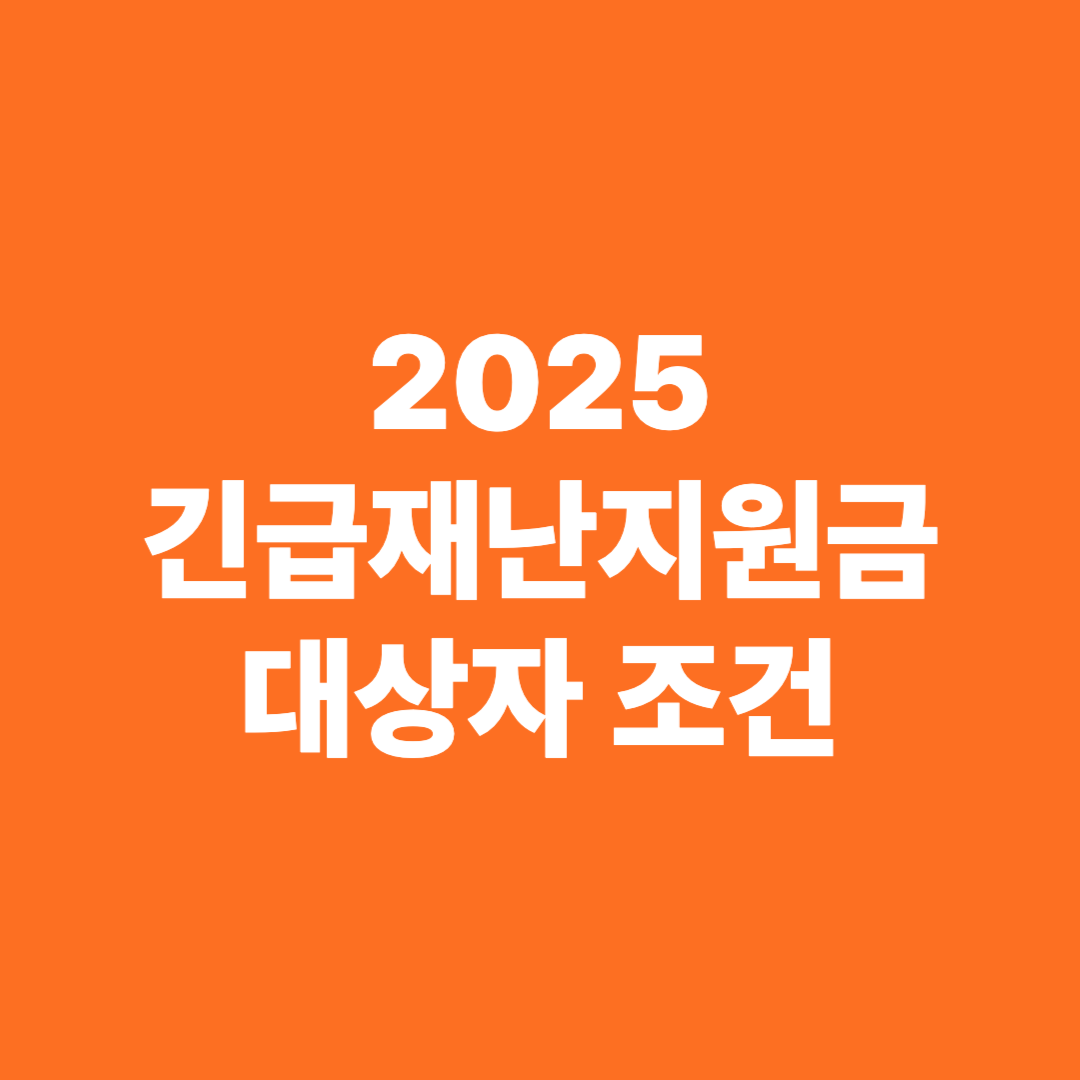 정부 발표! 2025 긴급재난지원금 대상자 조건 확인하기
