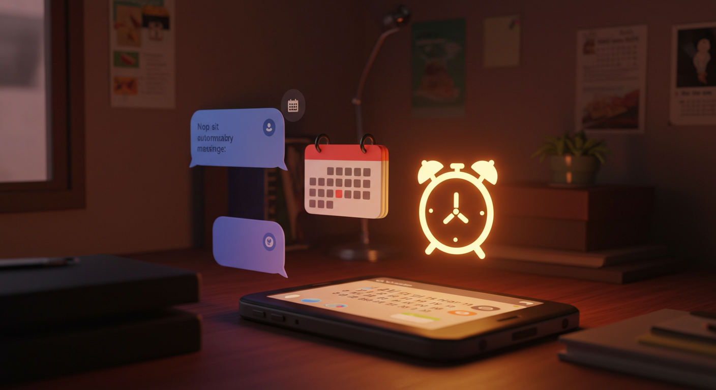 대화에서 일정이 자동으로 등록되는 장면