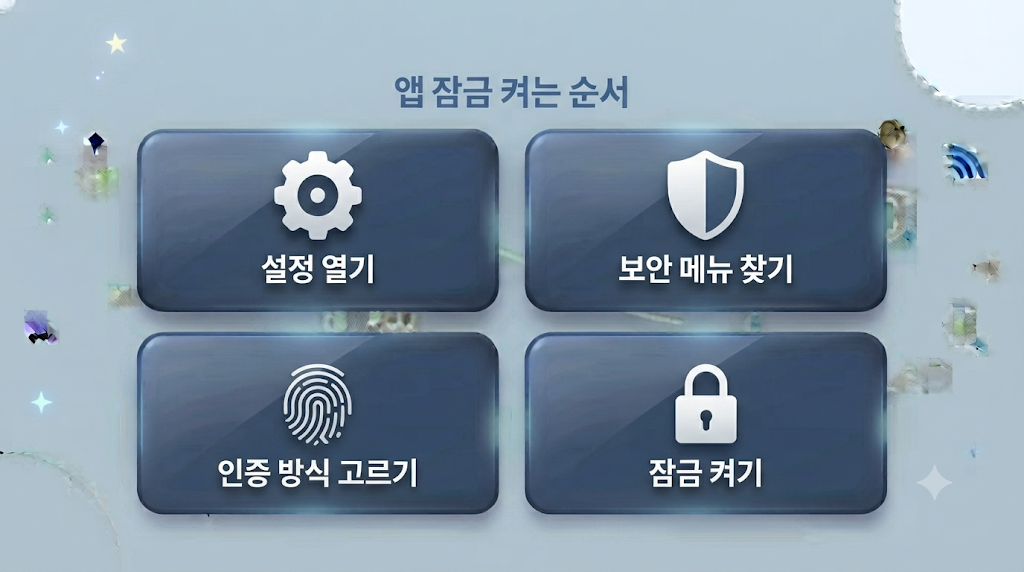 금융앱 잠금을 켜는 순서
