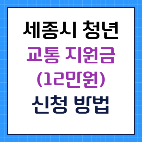 세종시 청년 교통비 지원금 신청