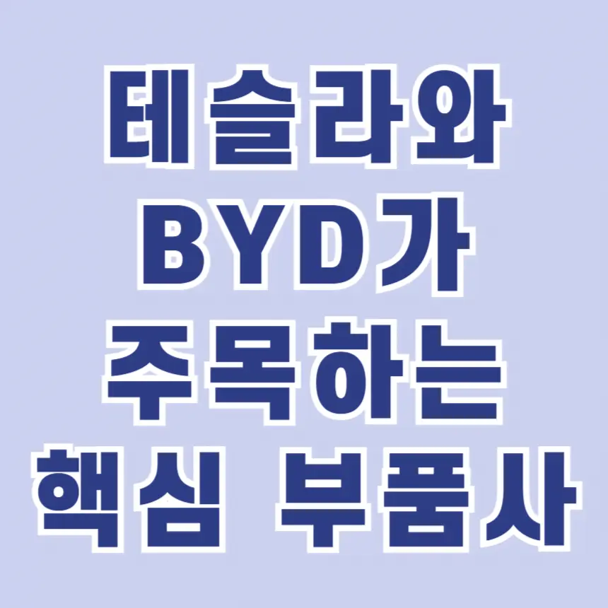 테슬라와 BYD가 주목하는 핵심 부품사 알아보기