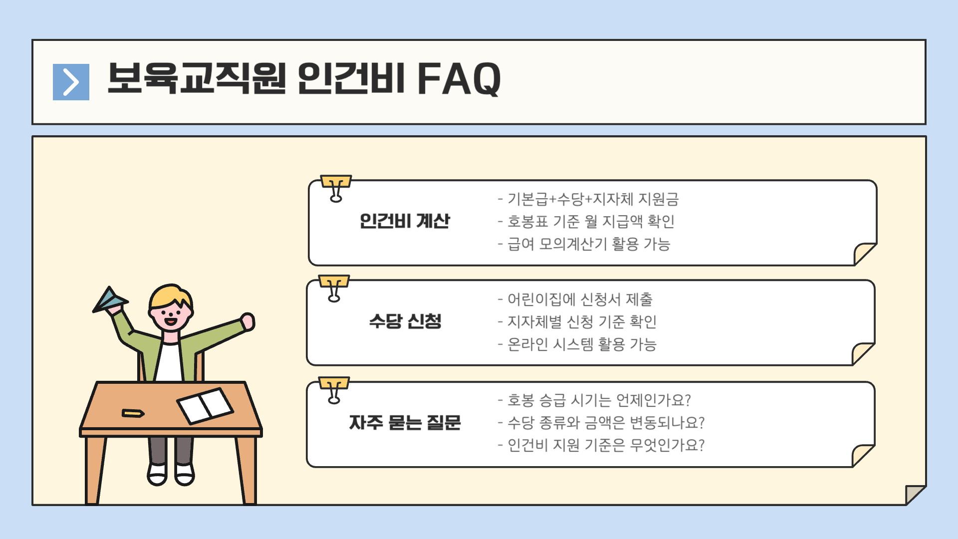 국공립 어린이집 보육교사 호봉표