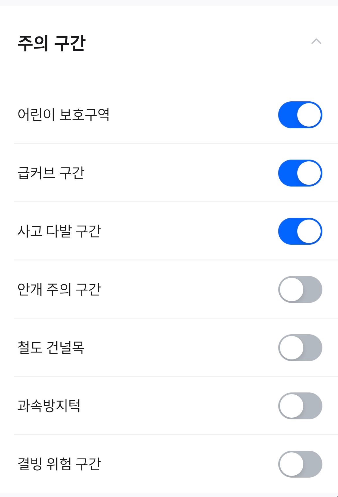 주의구간
