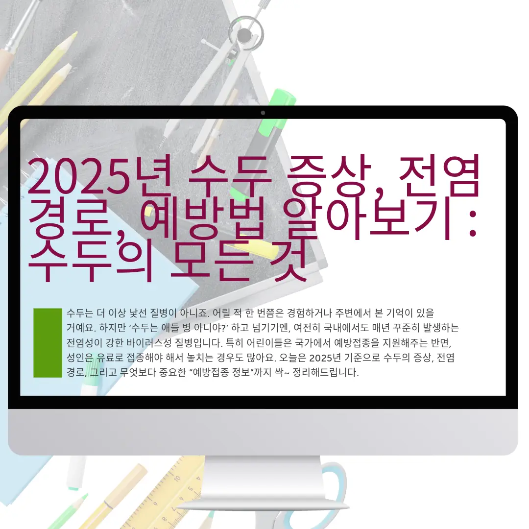 2025년 수두 증상, 전염 경로, 예방법 알아보기 : 수두의 모든 것