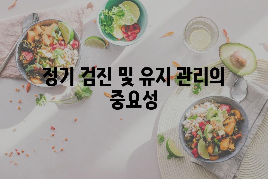 정기 검진 및 유지 관리의 중요성