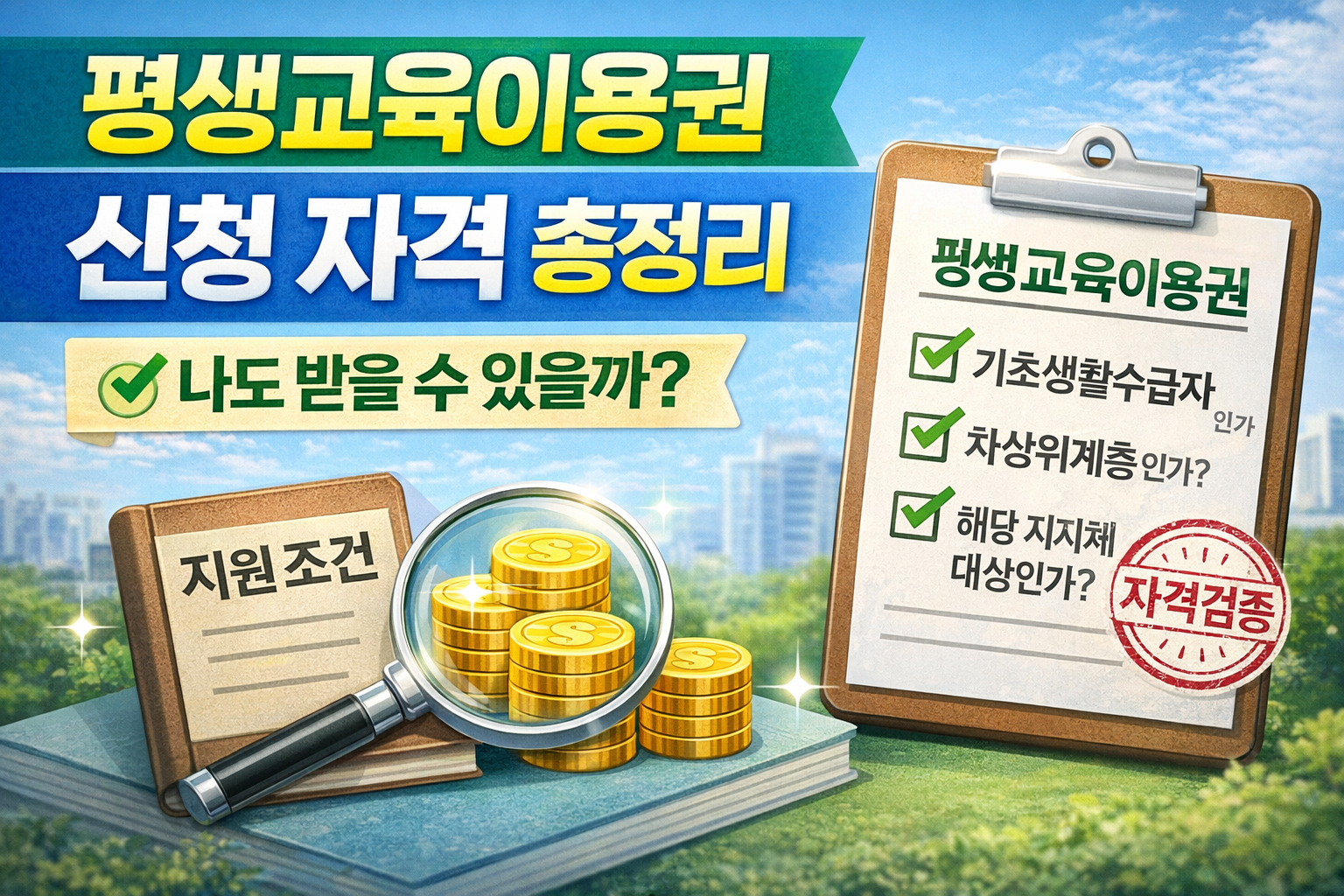 평생교육이용권 신청 자격 총정리 (나도 받을 수 있을까)