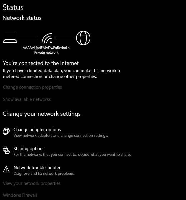 윈도우 네트워크 및 인터넷 설정 메뉴