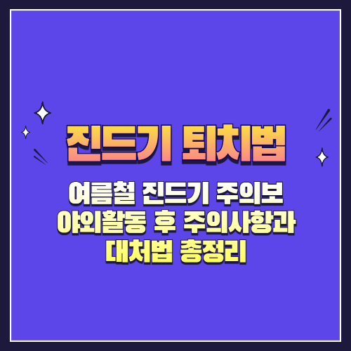 여름철 진드기 주의보: 야외활동 후 주의사항과 대처법 총정리