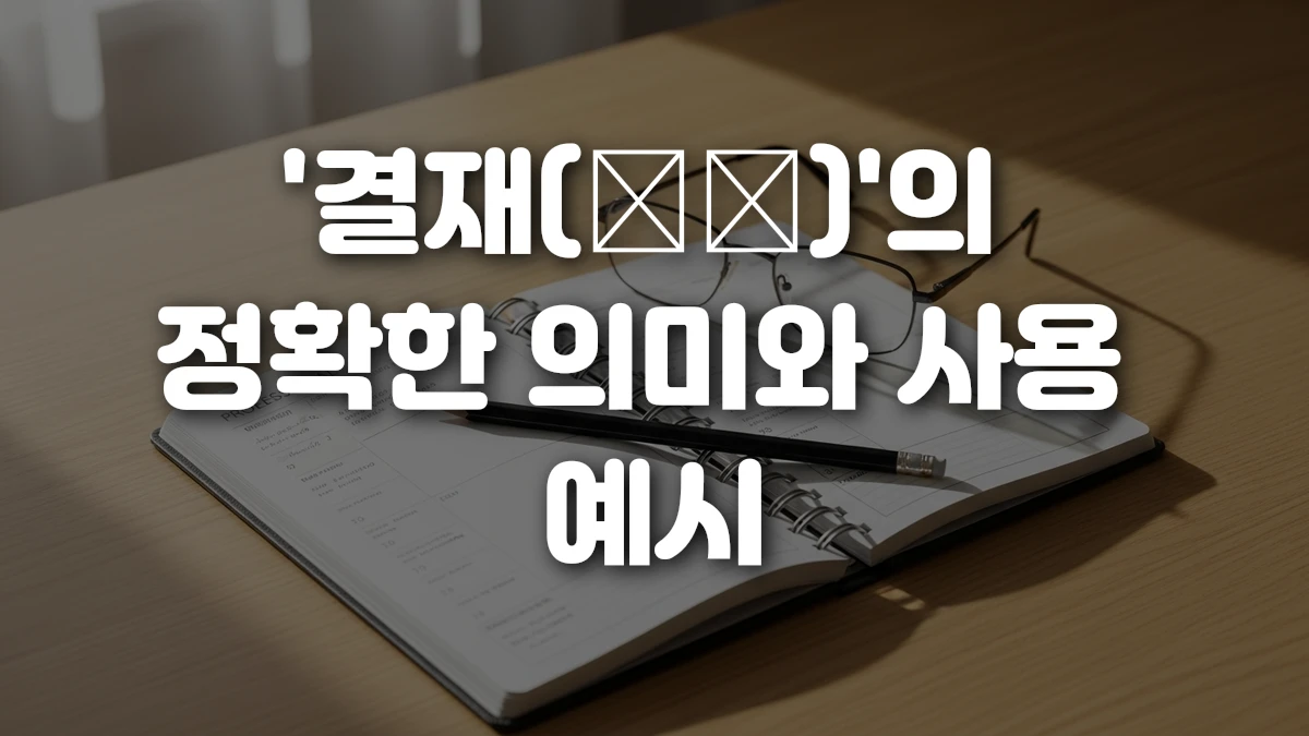 결재 決裁 의 정확한 의미와 사용 예시