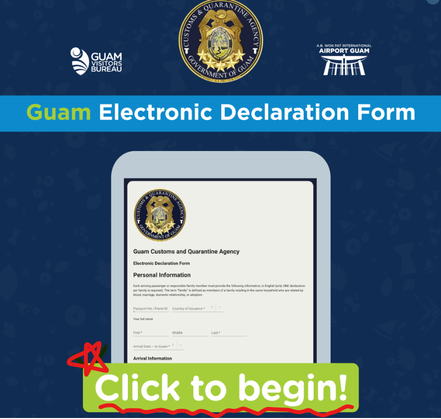 괌 전자세관신고서 작성법(출처-홈페이지)