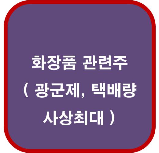 화장품 관련주 ( 광군제, 택배량 사상최대)