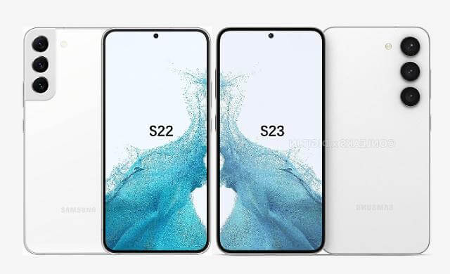 갤럭시 S23 시리즈와 전작인 S22 비교를 위한 그림