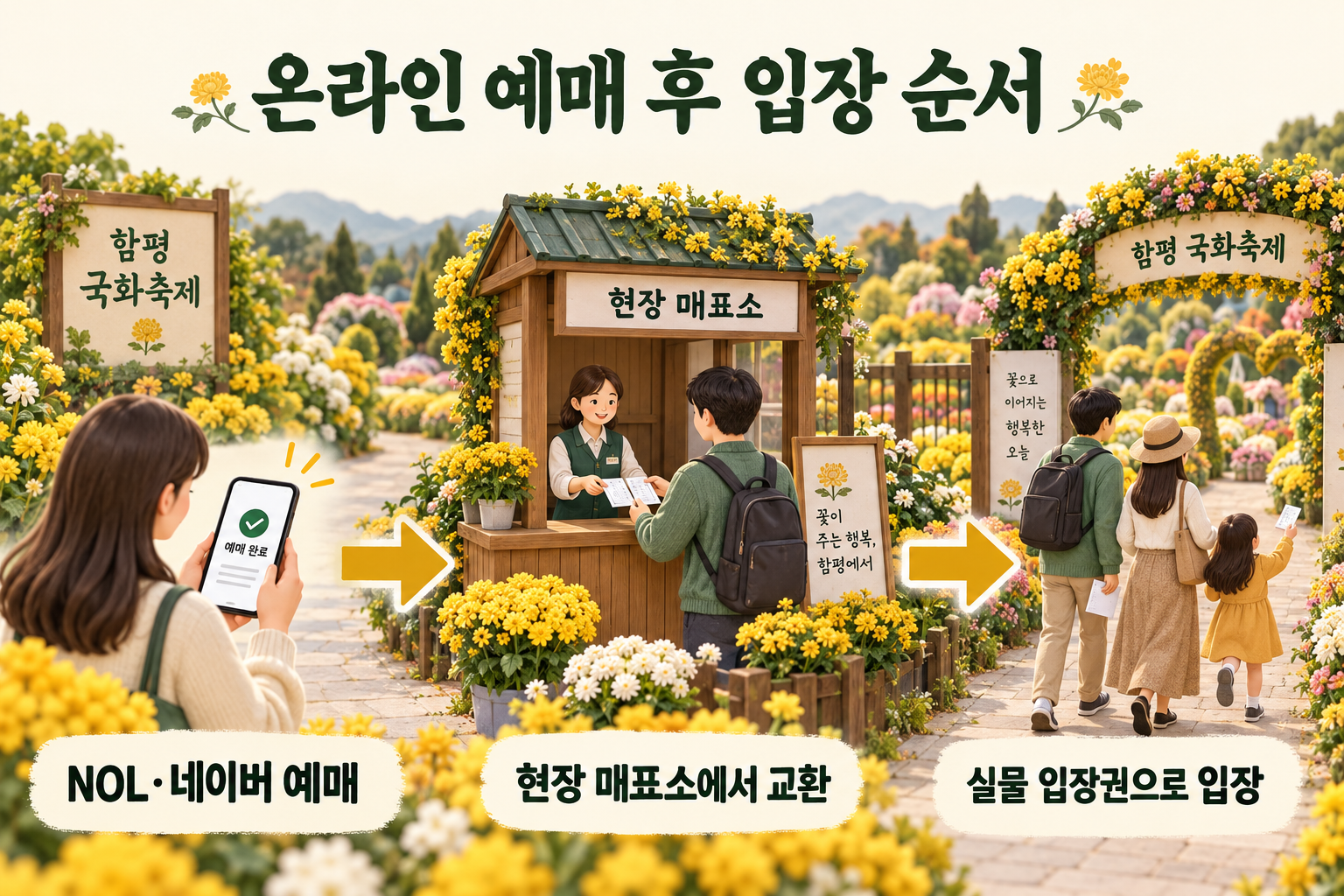 NOL&middot;네이버 예매 후 현장 매표소에서 실물 입장권으로 교환하고 입장하는 순서