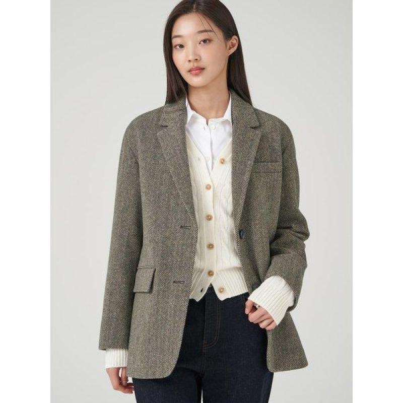 빈폴레이디스 헤링본 오버핏 재킷 BF3911C05A