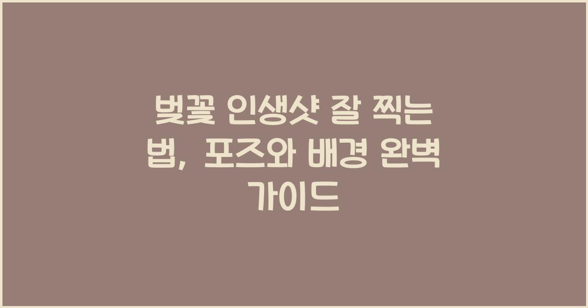 벚꽃 인생샷 잘 찍는 법