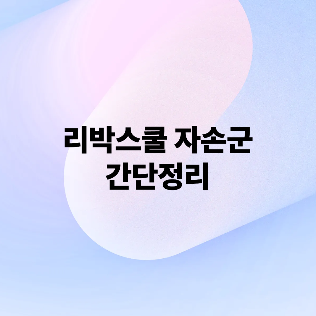 리박스쿨 자손군 간단정리 손효숙 늘봄학교
