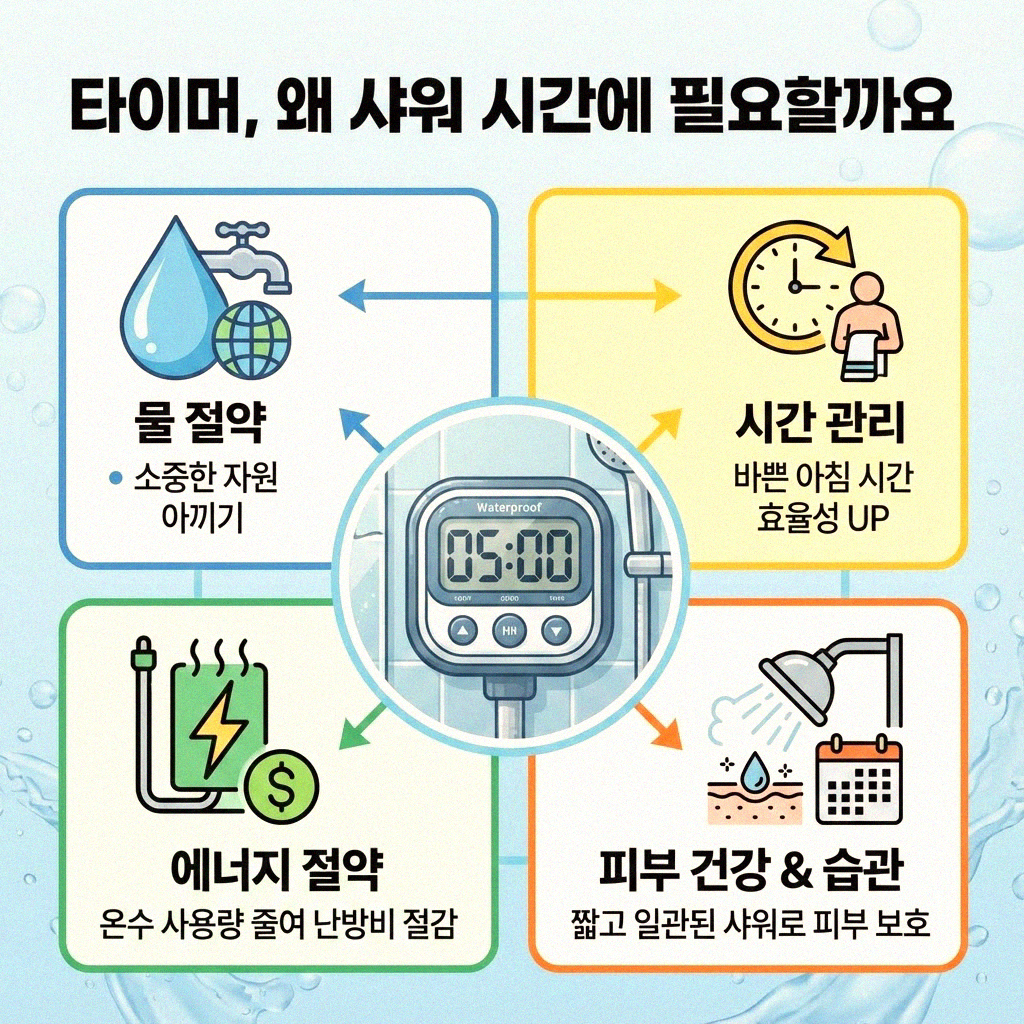 샤워 시간 훌쩍 줄이는 타이머 사용법 알려드릴게요