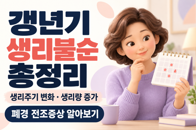 갱년기 생리불순 총정리｜생리주기 짧아짐&middot;생리량 증가&middot;한 달에 두 번 생리&middot;폐경 전조증상