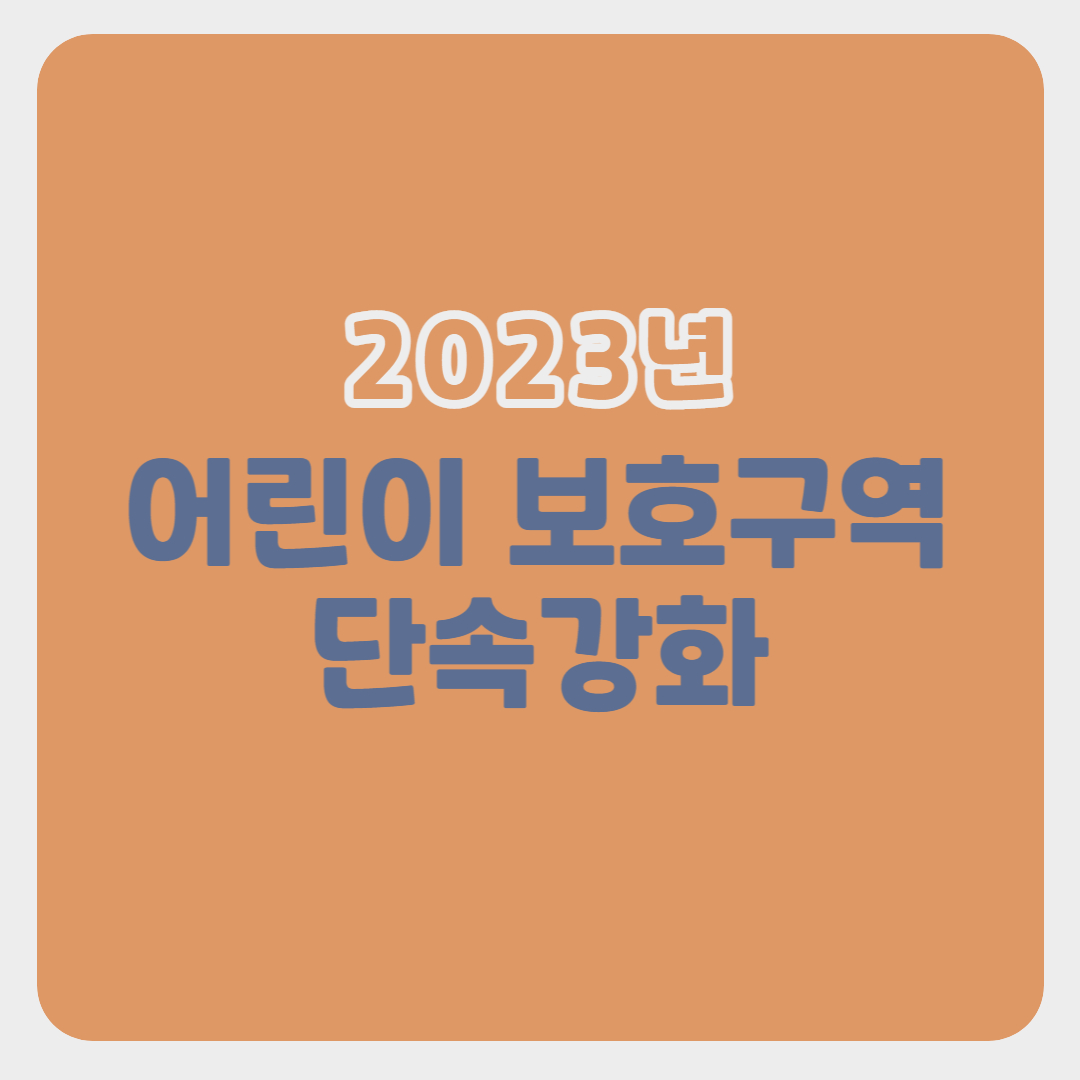 어린이보호구역 규정