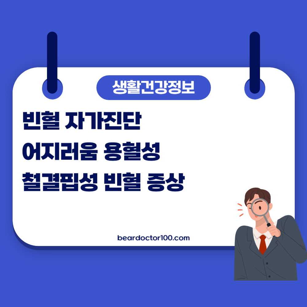 빈혈 자가진단 어지러움 용혈성 철결핍성 빈혈 증상