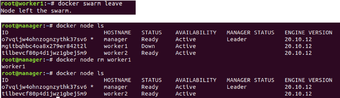 docker swarm leave