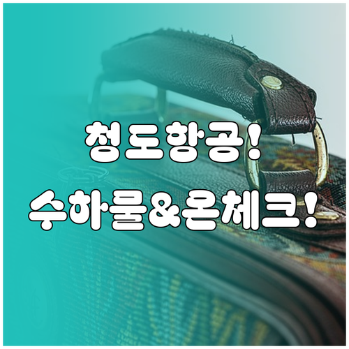 청도항공 LCC 수하물 규정과 온라인..